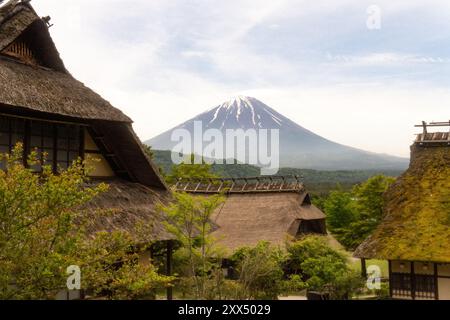 Strohdach und Mount Fuji, Tokio Japan Stockfoto