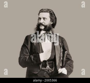 Johann Baptist Strauss II., 1825–1899, österreichischer Komponist und Geiger, 1879, digital herausgegeben Stockfoto