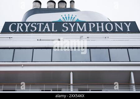 Kopenhagen, Dänemark. August 2024. Das Kreuzfahrtschiff Crystal Symphony in Langelinie in Kopenhagen, Donnerstag, 22. August 2024. (Foto: Thomas Traasdahl/Scanpix 2024) Credit: Ritzau/Alamy Live News Stockfoto