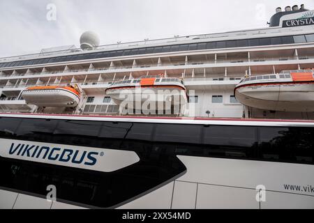 Kopenhagen, Dänemark. August 2024. Das Kreuzfahrtschiff Crystal Symphony in Langelinie in Kopenhagen, Donnerstag, 22. August 2024. (Foto: Thomas Traasdahl/Scanpix 2024) Credit: Ritzau/Alamy Live News Stockfoto