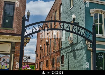 Canal Market Gasse im Zentrum von Newark Ohio USA 2024 Stockfoto