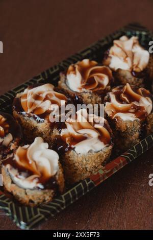 Hot Roll Sushi Nahaufnahme Stockfoto
