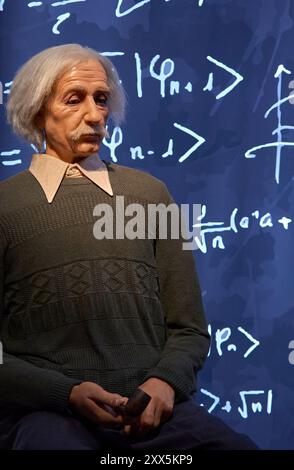 Albert Einstein Figur im Wachsmuseum in Barcelona, Spanien Stockfoto