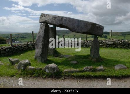 Die Legananny Dolmen, County Down, Nordirland Stockfoto