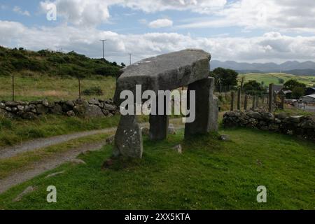 Die Legananny Dolmen, County Down, Nordirland Stockfoto