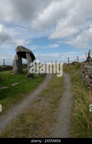 Die Legananny Dolmen, County Down, Nordirland Stockfoto