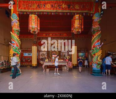 Kuala Lumpur Kuan Ti Tempel, auch Kuala Lumpur Kuan Ti Tempel genannt, ist ein taoistischer Tempel in der chinesischen Stadt Kuala Lumpur, Malaysia. Stockfoto