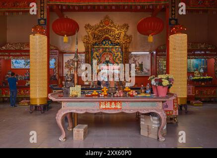 Kuala Lumpur Kuan Ti Tempel, auch Kuala Lumpur Kuan Ti Tempel genannt, ist ein taoistischer Tempel in der chinesischen Stadt Kuala Lumpur, Malaysia. Stockfoto