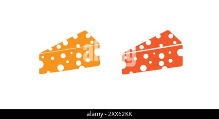 Schweizer Käse oder Emmentaler Käse Flachbild-Symbol für Lebensmittel-Apps und Websites Stock Vektor