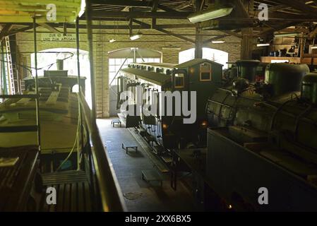 Europa, Deutschland, Aumuehle, Holstein, Herzogtum Lauenburg, Metropolregion Hamburg, Aumuehle Lokomotivschuppen Museumsbahn, in der Lokomotive Stockfoto