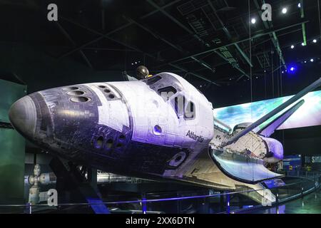 Space Shuttle Atlantis im Besucherkomplex des Kennedy Space Center Stockfoto