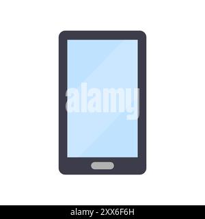 Schwarzes Smartphone-Symbol. Blauer Bildschirm. Minimalistische Vektor-Illustration. Einfaches, modernes Design. Stock Vektor