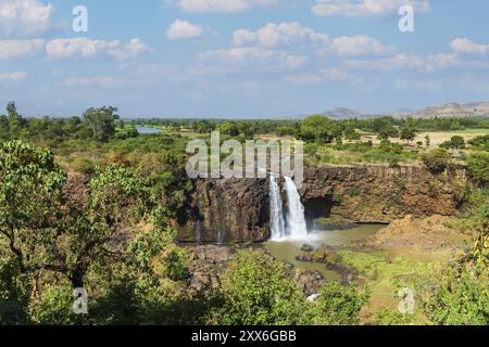 Afrikanische Blaue Nil-Fälle, Tis Issat mit niedrigem Wasser Stockfoto