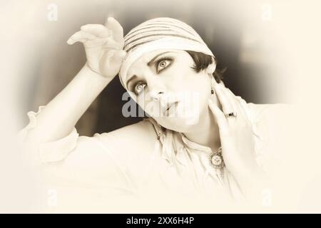 Frauenporträt. Retrospektive Überprüfung. 20-s XX Jahrhundert Stockfoto