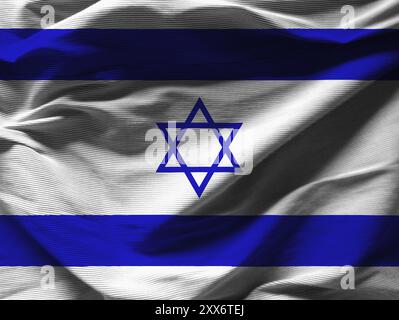 Israel-Flagge mit Textur auf einem Hintergrund Stockfoto