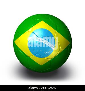 Fußball mit Brasilien Flagge Stockfoto