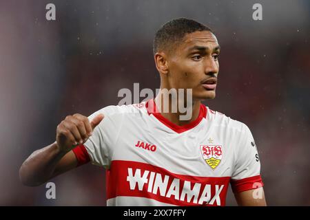 LEVERKUSEN - Enzo Millot vom VfB Stuttgart während des DFL-Super-Cup-Spiels zwischen Bayer 04 Leverkusen und VfB Stuttgart am 17. August 2024 in der BayArena in Leverkusen. ANP | Hollandse Hoogte | BART STOUTJESDIJK Stockfoto