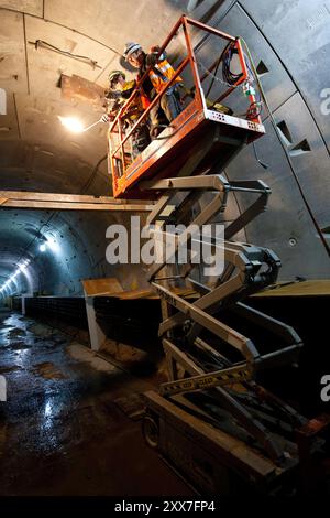 New York Satser Millarder på utvidelse av t-banelinjene i byen. Forlengelsen av bane 7 er nesten ferdig. Stockfoto