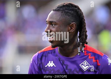 ACF Fiorentinas Stürmer Moise Kean in der Playoff - ACF Fiorentina gegen Puskas Akademia FC, UEFA Conference League Fußballspiel in Florenz, Italien, 22. August 2024 Stockfoto