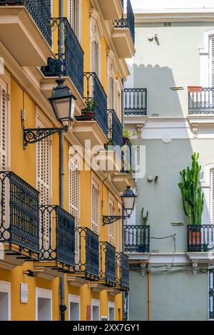 Malerische Straße im Viertel El Carmen, Valencia, Valencia, Valencia, Spanien Stockfoto