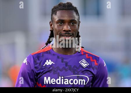 ACF Fiorentinas Stürmer Moise Kean in der Playoff - ACF Fiorentina gegen Puskas Akademia FC, UEFA Conference League Fußballspiel in Florenz, Italien, 22. August 2024 Stockfoto