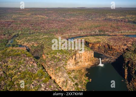 Mitchell Falls und Big Mertens Falls, Kimberleys, Western Australia, aus der Vogelperspektive Stockfoto