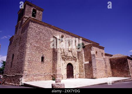 Iglesia Parroquial de San Pedro (S. XVI). Villaescusa de Haro. Cuenca. La Mancha. Spanien. Stockfoto