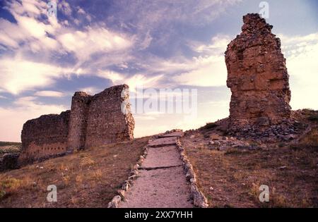 Ruinas de la Villa romana de Valeria (fundada en el siglo i a.c. y antigua sede episcopal en época visigoda, 589-693 d.C.). Cuenca, La Mancha Stockfoto