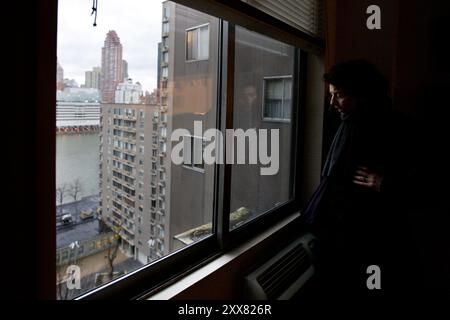 Roosevelt Island, ein Akronismus in New York, wurde in den letzten 35 Jahren vom Staat geführt. Jetzt öffnet sich das soziale Experiment für die Privatisierung. Stockfoto