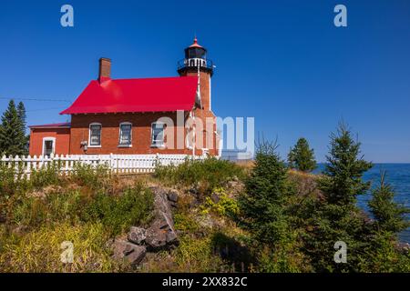 Eagle Harbor Lighthouse Am Lake Superior Stockfoto