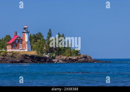 Eagle Harbor Lighthouse Am Lake Superior Stockfoto