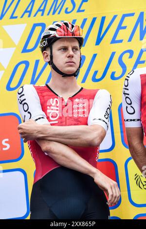 Overijse, Belgien. August 2024. Die belgische Aime de Gendt von Cofidis wurde am Freitag, den 23. August 2024, zu Beginn des eintägigen Radrennens Druivenkoers, 206, 3 km von und nach Overijse, aufgenommen. BELGA FOTO MARC GOYVAERTS Credit: Belga Nachrichtenagentur/Alamy Live News Stockfoto