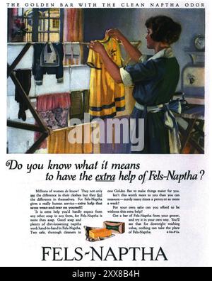 1927 Fels Naptha Soap Ad Stockfoto