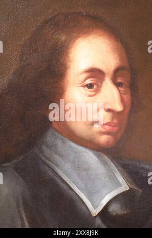 Frankreich, Puy de Dome, Clermont Ferrand, Montferrand, Musée d'Art Roger-Quilliot (MARQ), Porträt von Blaise Pascal, zugeschrieben von Francois II. Quesnel (17. Jahrhundert) Stockfoto