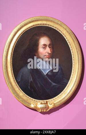 Frankreich, Puy de Dome, Clermont Ferrand, Montferrand, Musée d'Art Roger-Quilliot (MARQ), Porträt von Blaise Pascal, zugeschrieben von Francois II. Quesnel (17. Jahrhundert) Stockfoto