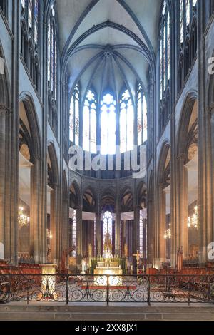 Frankreich, Puy de Dome, Clermont Ferrand, Kathedrale Notre-Dame de l'Assomption, Schiff Stockfoto