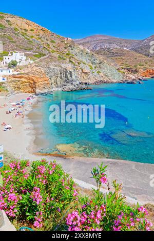 Griechenland, Kykladen-Inseln, Folegandros-Insel, Agali-Strand, Agali Stockfoto