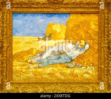 Frankreich, Paris, UNESCO-Weltkulturerbe, Museum Orsay, Gemälde La meridienne oder La Sieste von Vincent Van Gogh (1890) Stockfoto