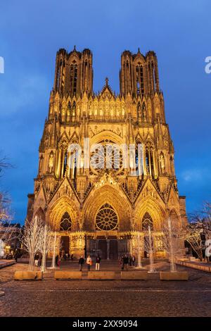 Frankreich, Marne, Reims, Kathedrale Notre-Dame de Reims, die zum UNESCO-Weltkulturerbe gehört Stockfoto