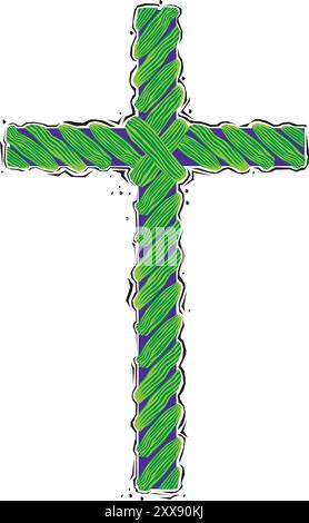 Symbol eines kirchlichen Kreuzes. Christentum Religion Symbol Design Vektor Stock Vektor