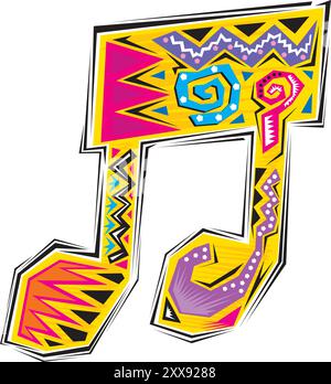 Musik abstrakte dekorative Sketch-Ikonen mit Höhen Schlüssel und Noten isolierte Vektor-Illustration Stock Vektor