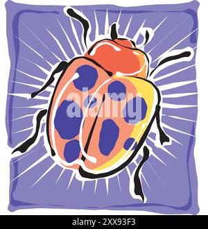 Kreative moderne Illustration Dame Bug Insekten Logo Symbol Design Vektor Tier Stock Vektor