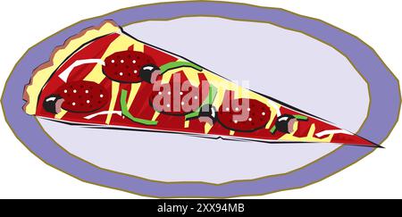 Pizza Cartoon Set mit Gemüse Käse und Pilze isoliert Vektor Abbildung Stock Vektor