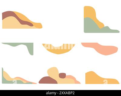 Abstrakte organische Formen Retro moderne Boho Beige Farben Element Kollektion Design Ikonen Stock Vektor