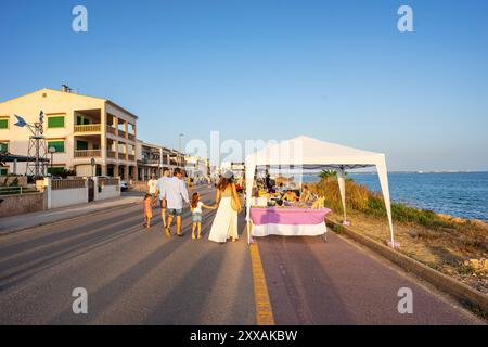 Beliebte Feste von La Rapita am Meer, Campos, Mallorca, Balearen, Spanien Stockfoto