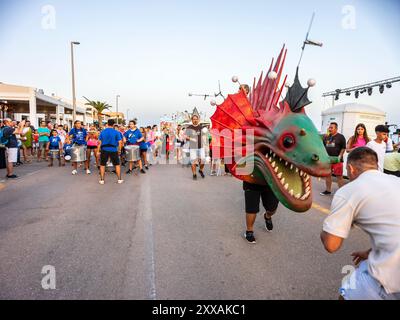 Beliebte Feste von La Rapita am Meer, Campos, Mallorca, Balearen, Spanien Stockfoto