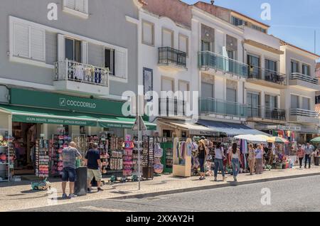 Küstenstadt das Dorf Nazare ist eine portugiesische Gemeinde. Strände am Atlantik geben dem Nazaré-Canyon seinen Namen. Portugal, Europa. Stockfoto