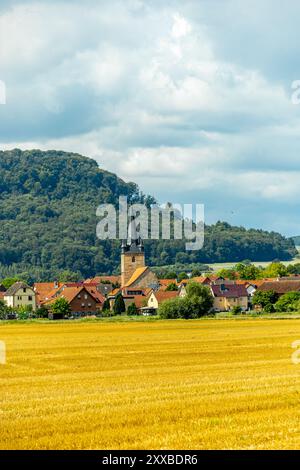 Radfahrt auf einem Teil der Werratal-Radroute von Hörschel bei Eisenach nach Eschwege - Thüringen - Deutschland Stockfoto