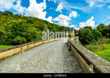 Radfahrt auf einem Teil der Werratal-Radroute von Hörschel bei Eisenach nach Eschwege - Thüringen - Deutschland Stockfoto