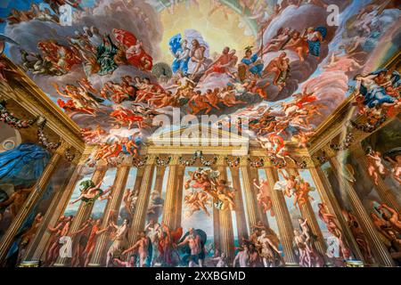 The Heaven Room, mit Wandgemälden von Antonio Verrio, Burghley House, nahe Stamford, Lincolnshire, England, UK Stockfoto